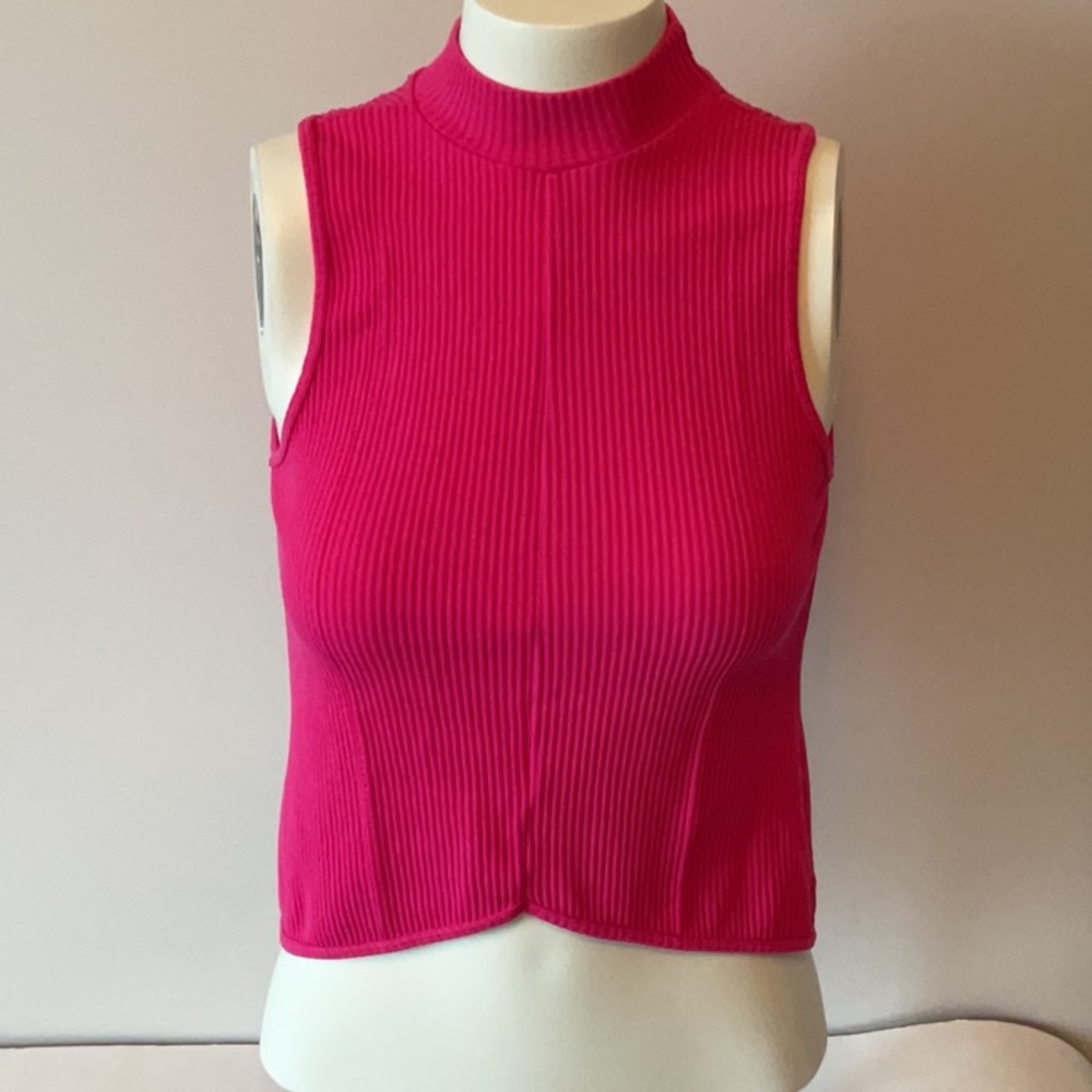 One Step Up Pink Ribbed Top